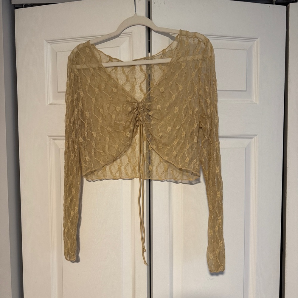 Elegant Lace Tan Women's Top